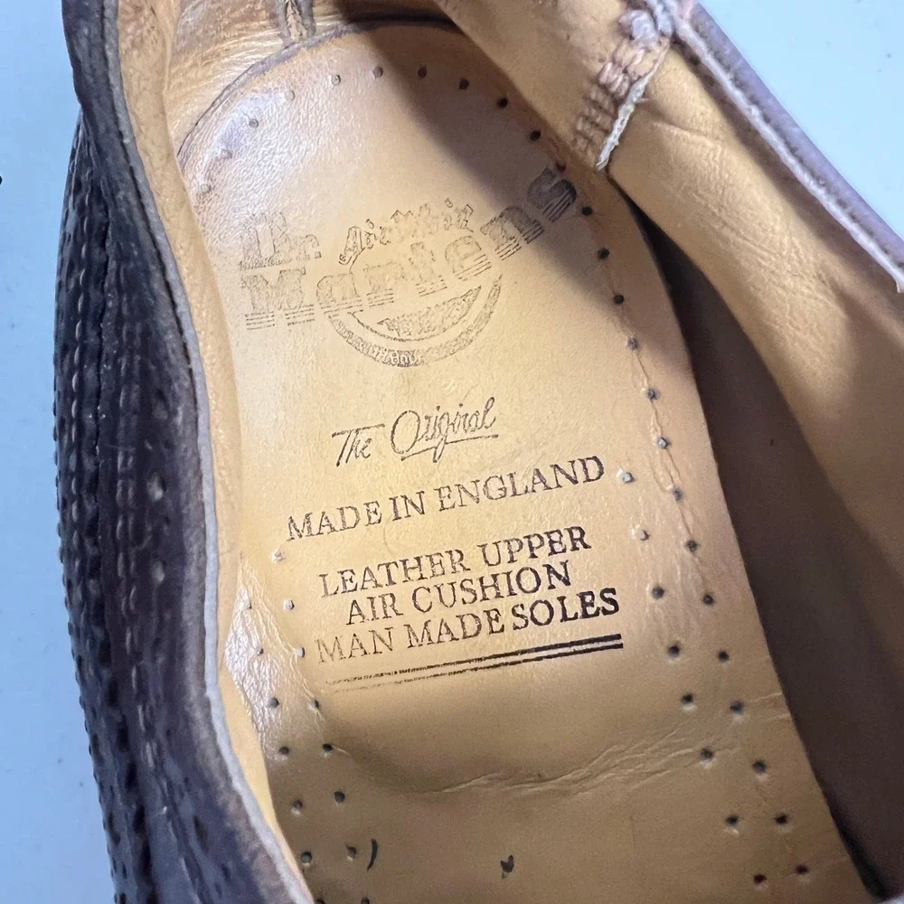 Dr. Martens 3989/59 Made in England Brown Leather Brogue Shoes UK 7 US M 8 W 9